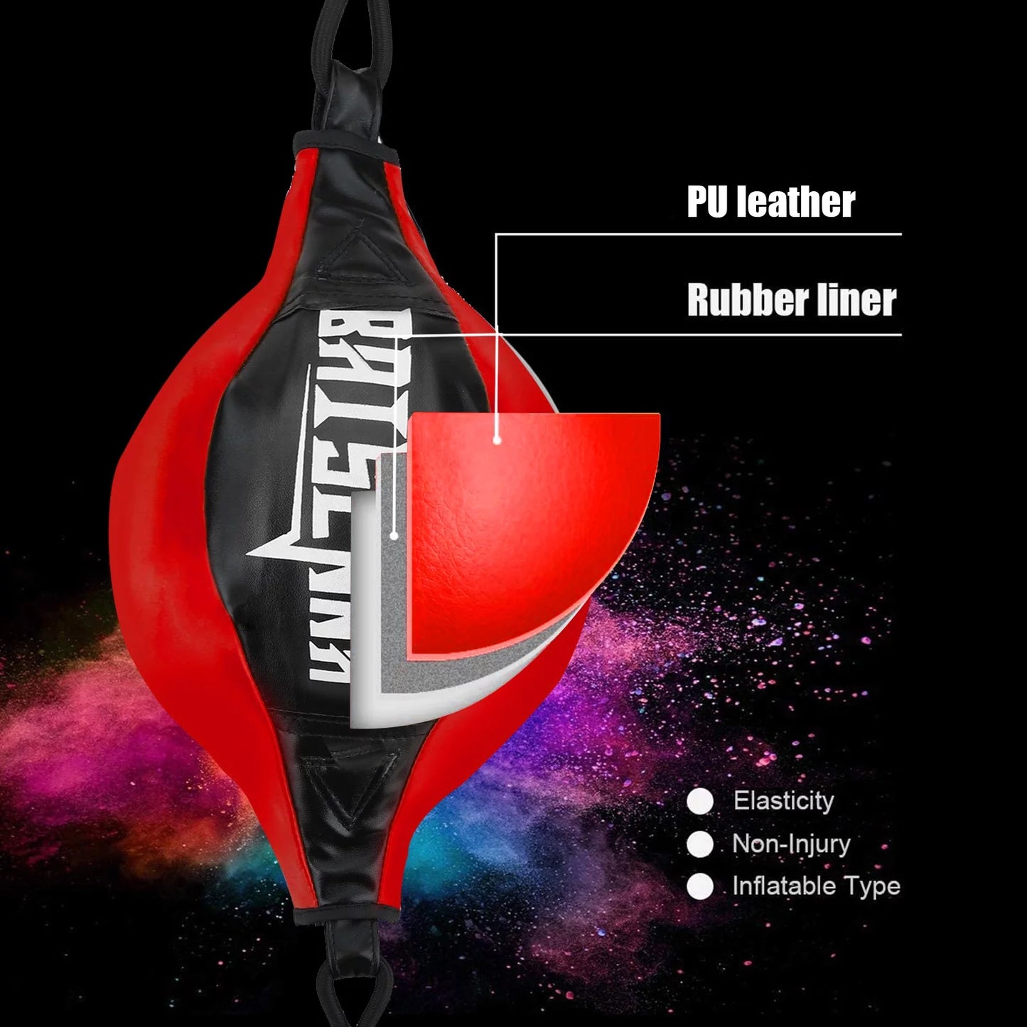 Double End Ball, Boxing Speed Dodge Training Ball Leather Punch Bag Hanging Speed Ball for Gym Boxing Speed Training, Includes Cord, Stress Relief Exercise Equipment, Adult Teenagerss