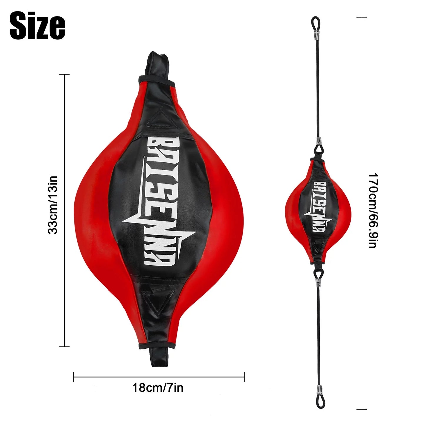 Double End Ball, Boxing Speed Dodge Training Ball Leather Punch Bag Hanging Speed Ball for Gym Boxing Speed Training, Includes Cord, Stress Relief Exercise Equipment, Adult Teenagerss